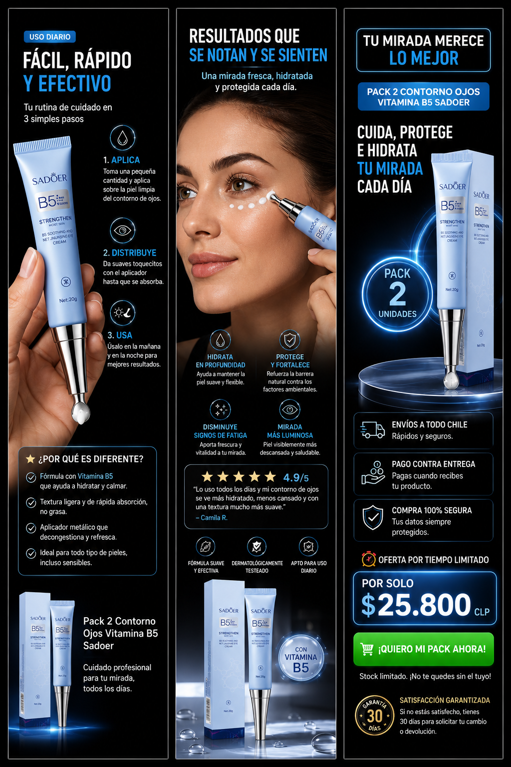 Pack 2 Contorno Ojos Vitamina B5 Sadoer